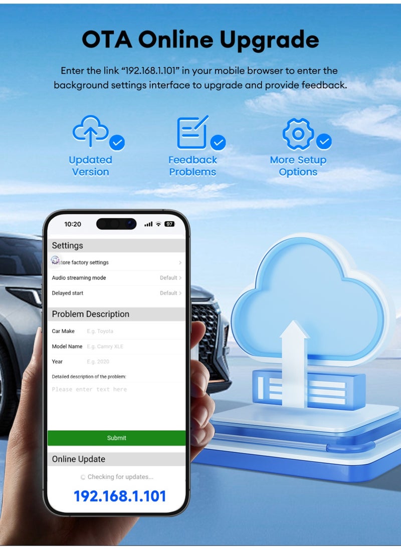 2025 CarlinKit HD2CP Pro CarPlay To HDMI 3-In-1 Wireless CarPlay Android Auto Smart Car Box Plug&Play 2K Video Streaming Box
