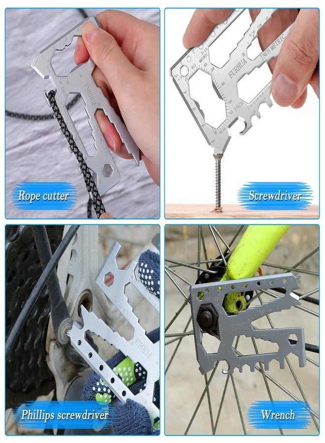 Furhua أداة جيب متعددة الاستخدامات بحجم بطاقة الائتمان من فورهوا، 42 في 1، أكثر سمكًا وصلابة، هدايا للأب والزوج والرجال - فتاحة زجاجات، قاطع سلك، مفك براغي، مسطرة، مكشطة وما إلى ذلك - Image 4