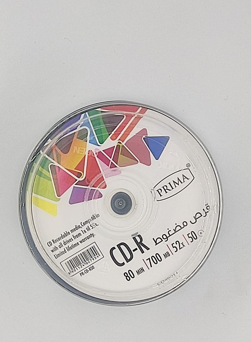 50  قطعة سي دي للوسائط المتعددة مرتبة في علبة ذات محور CD-R 52X