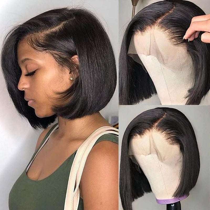 Usexy 10 Inch Bob Wig Human Hair 13x4 HD Lace Front Wigs Human Hair Pre Plucked Short Bob Wig Lace Frontal Wigs for Black Women Human Hair - Image 1