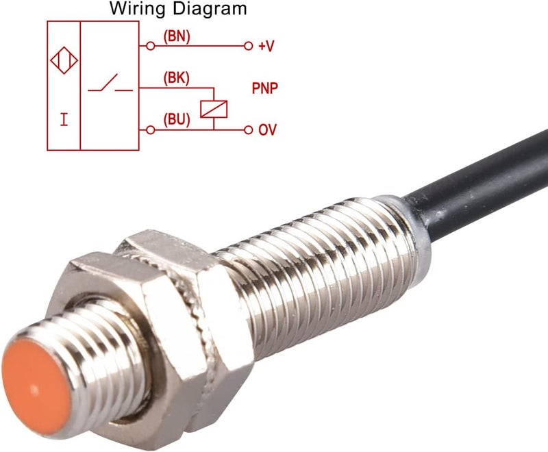 Heschen M8 Inductive Proximity Sensor Switch PR08-1.5DP Cylindrical Type Detector 1.5mm DC12-24V 3 Wire PNP NO(Normally Open) CE - Image 3