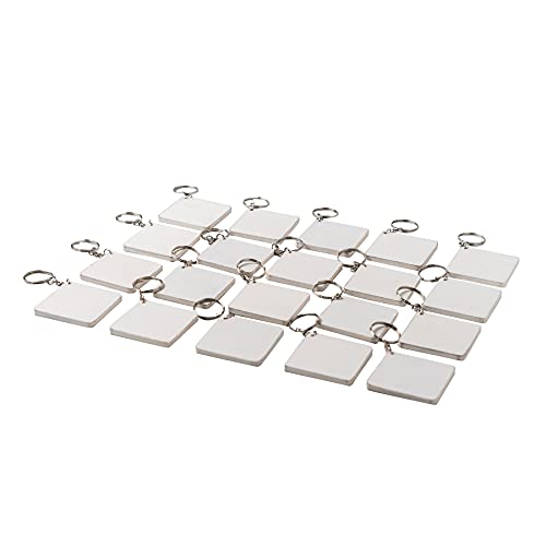 IVEI DIY MDF Key Chains with Primer - Wooden Sheet Craft - Set of 20, 2 in X 2 in for Decoupage, Resin Art Work & Decoration - Image 3