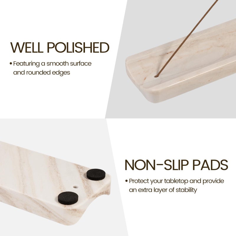 Koville Marble Incense Holder, Incense Holder for Sticks, Incense Sticks Holder Ash Catcher for Meditation Yoga SPA, Natural Stone Incense Burner, Home Table Decor - Image 3