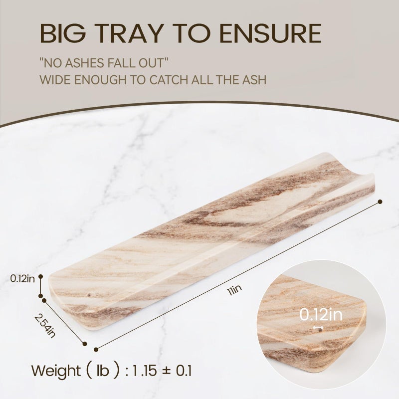 Koville Marble Incense Holder, Incense Holder for Sticks, Incense Sticks Holder Ash Catcher for Meditation Yoga SPA, Natural Stone Incense Burner, Home Table Decor - Image 2