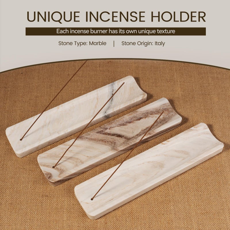 Koville Marble Incense Holder, Incense Holder for Sticks, Incense Sticks Holder Ash Catcher for Meditation Yoga SPA, Natural Stone Incense Burner, Home Table Decor - Image 4