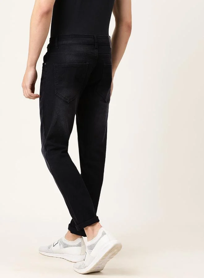 The Indian Garage Co Black Men Black Skinny Fit Solid Jeans for Men | Best Price UAE