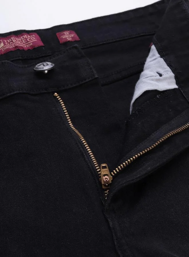 The Indian Garage Co Black Men Black Skinny Fit Solid Jeans for Men | Best Price UAE