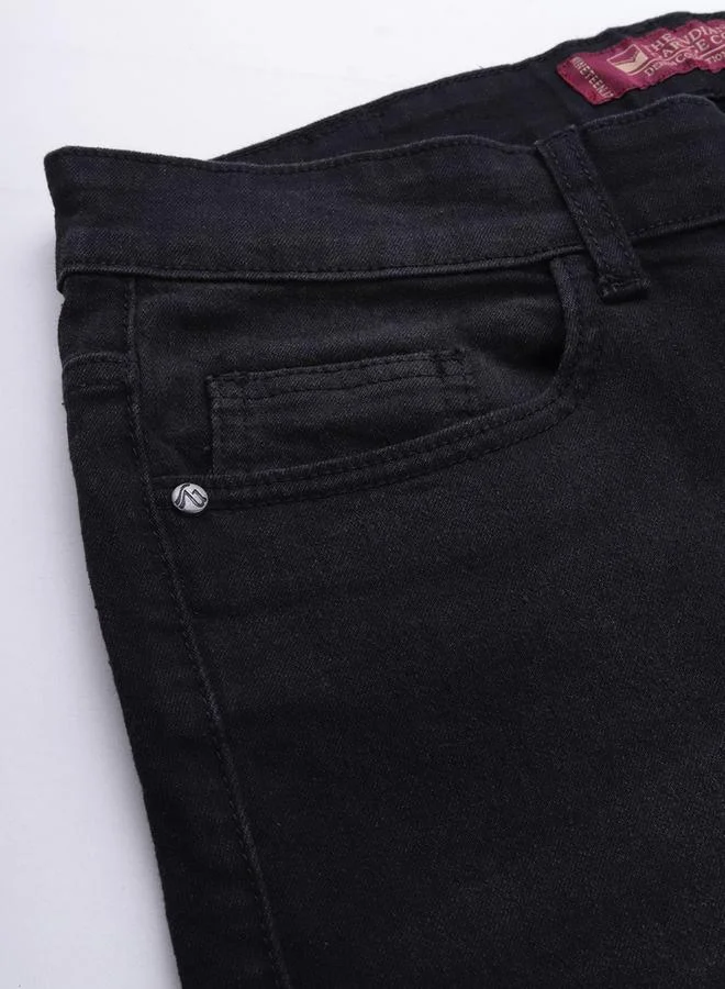 The Indian Garage Co Black Men Black Skinny Fit Solid Jeans for Men | Best Price UAE