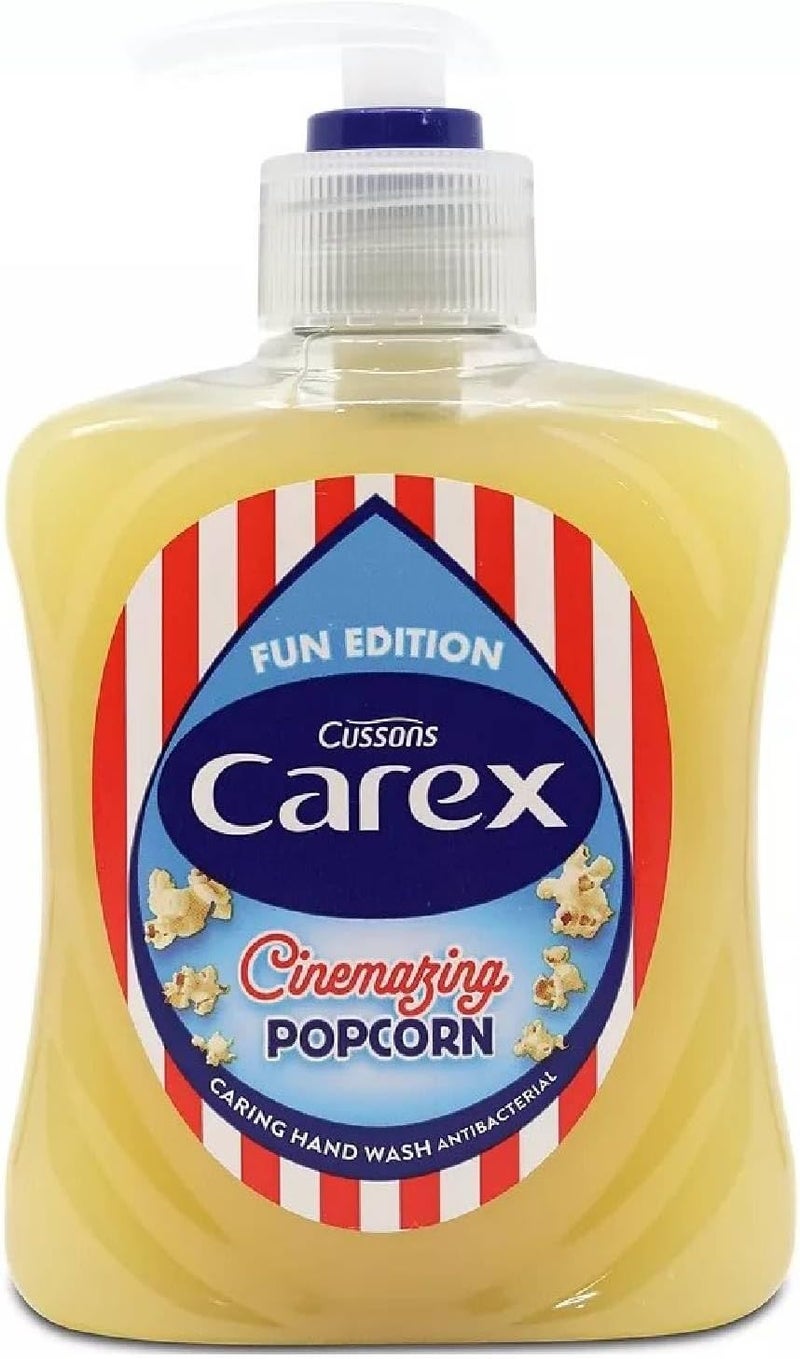 Carex Cinemazing Popcorn Antibacterial Hand Wash Kills 999 of Bacteria Viruses Dermatologically Tested Liquid Soap that Cleans Cares Protects Hands 250ml