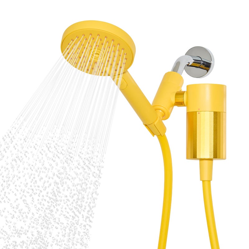 Sproos! Sproos Handheld Showerhead with Filter Set High Performance Filtration System for Healthier Hair and Skin Extra Long 70 Inch Hose 3 Customized Spray Functions Yellow - Image 2