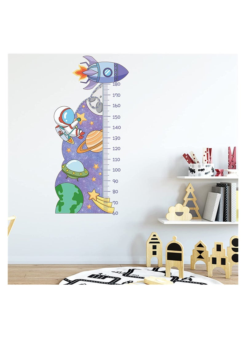 SYOSI Kids Height Growth Chart Wall Stickers Outer Space Decals Astronaut Measuring Ruler Wallpaper Art Decoration Peel and Stick for Living Room Bedroom Decor  - Image 1