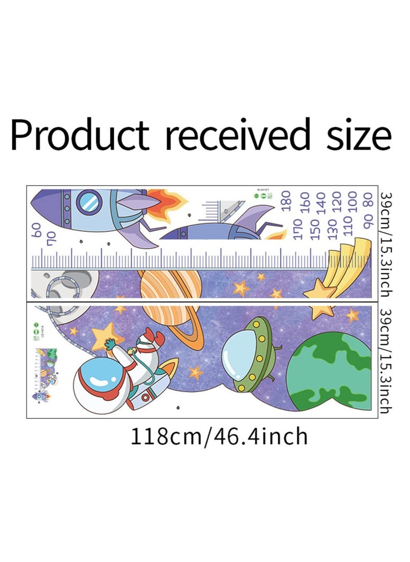 SYOSI Kids Height Growth Chart Wall Stickers Outer Space Decals Astronaut Measuring Ruler Wallpaper Art Decoration Peel and Stick for Living Room Bedroom Decor  - Image 4