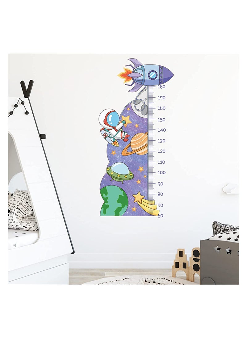 SYOSI Kids Height Growth Chart Wall Stickers Outer Space Decals Astronaut Measuring Ruler Wallpaper Art Decoration Peel and Stick for Living Room Bedroom Decor  - Image 3
