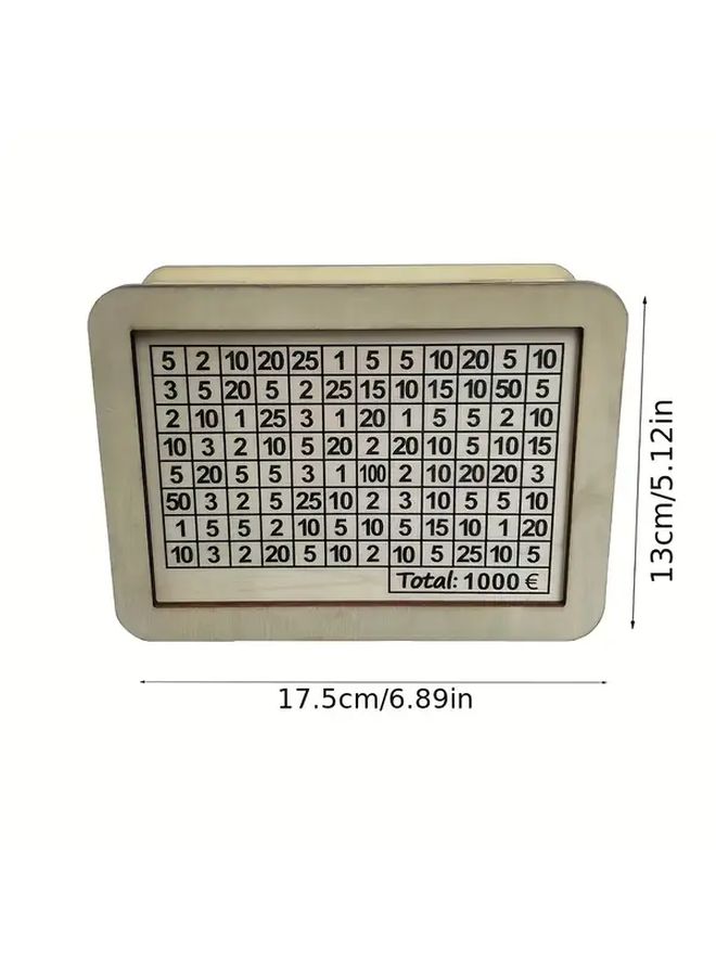 White Digital Display Wooden Euro Coin Bank Transparent Compartments Large Capacity - Image 2