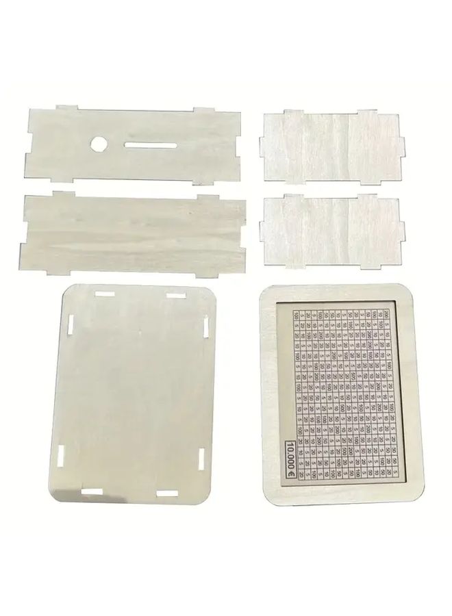 White Digital Display Wooden Euro Coin Bank Transparent Compartments Large Capacity - Image 5