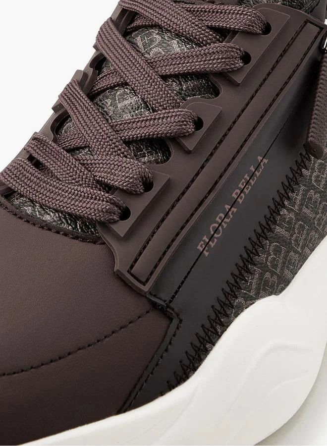 فلورا بيلا من شو إكسبرس Monogram Print Lace-Up Sneakers