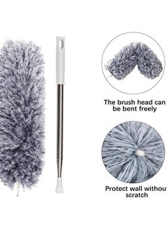 Generic Microfiber Feather Duster Extendable Duster with 100 inches Extra Long Pole, Bendable Head & Long Handle Dusters for Cleaning Ceiling Fan, High Ceiling, Blinds, Furniture & Cars -  Microfiber Duster with Extension Pole(Stainless Steel), Extra Long 100 inches, with Bendable Head, Extendable Duster for Cleaning High Ceiling Fan, Interior Roof, Cobweb, Gap Dust- Wet or Dry Use -  Microfiber Flicker with Extra Long 2.5 Meter Stainless Steel Handle, Extendable with Bendable Head for Cleaning High Ceiling Fans, Indoor Ceiling, Cobwebs and Vacuum Dust, Wet or Dry Use  - Image 5