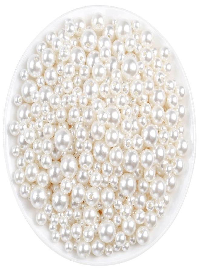 anezus Pearl Beads, Anezus 800pcs Ivory Pearl Craft Beads Loose Pearls for Jewelry Making, Crafts, Decoration and Vase Filler (Assorted Sizes)  - Image 1