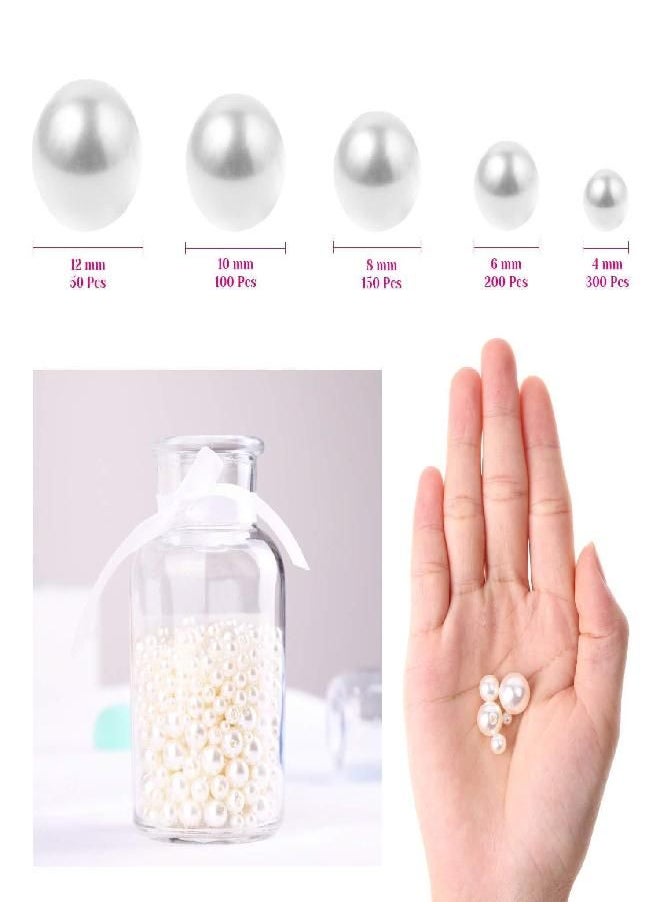 anezus Pearl Beads, Anezus 800pcs Ivory Pearl Craft Beads Loose Pearls for Jewelry Making, Crafts, Decoration and Vase Filler (Assorted Sizes)  - Image 4