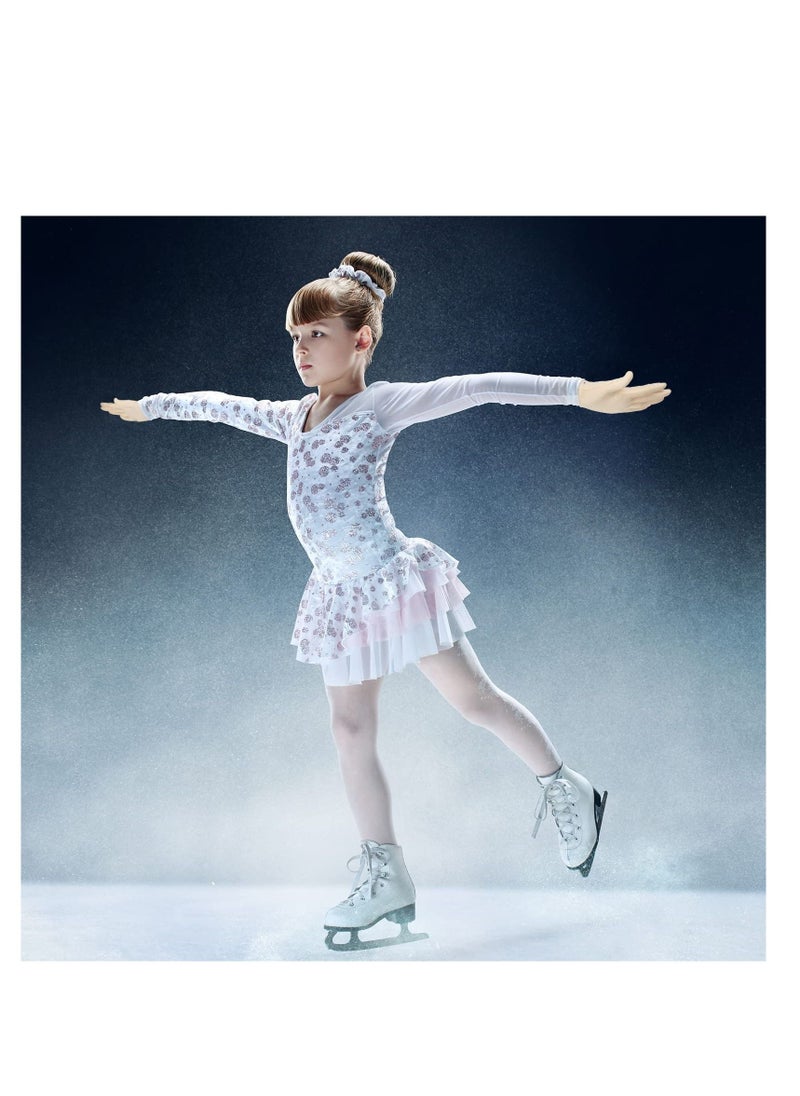 SYOSI - 2 Pairs Figure Skating Gloves with Rhinestone Decoration Ice Skating Gloves for Women Girls Winter Skate Competition Accessories Test Show Practice Performance Dance, Medium Size - Image 1