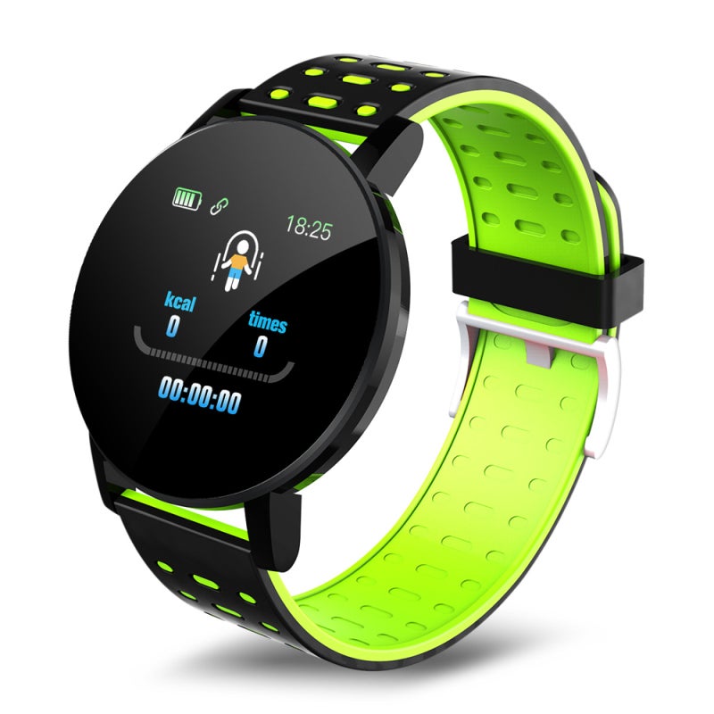 Fitness Tracker: Green Silicone Skin-Friendly Band - IP68 Waterproof 24h Heart Rate Monitor Smart Watch for Daily Fitness, Sleep Tracking & Activity Monitoring - Image 1