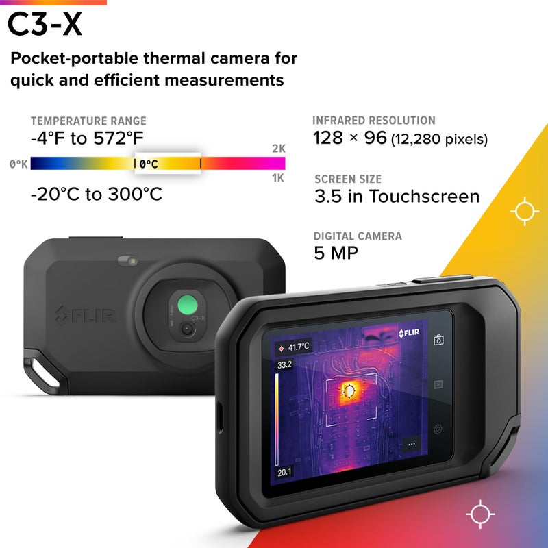 FLIR C3-X Compact Thermal Imaging Camera with Wifi: High Resolution Infrared Imager for Inspection, Electrical/Mechanical, Building, and HVAC Applications - Image 2