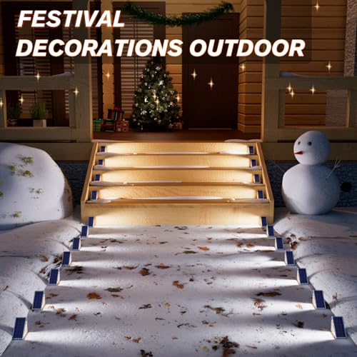VOLISUN Solar Stair Lights 8 Pack, Solar Step Lights Waterproof IP67, Outdoor Step Light with 13 LEDs, Outdoor Lighting Decor for Yard Stair, Patio, Front Step, Front Porch and Deck(Cool White) - Image 2