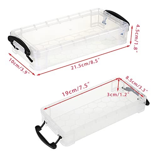 BTSKY Set of 6 Large Capacity Pencil Box, Office Supplies Storage Organizer, Brush Painting Pencils Container for Watercolor Pens and Drawing Tools (Black) - Image 4