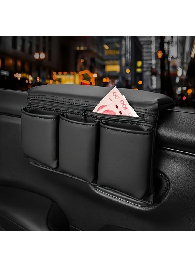 Large Red Faux Leather Car Window Storage Bag Vehicle Door Pocket Organizer Universal Fit - Image 3