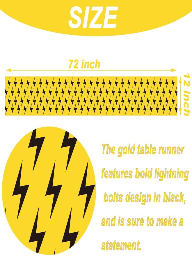 PIBIPAID Lightning Bolt Table Runner, Flash Weather Birthday Party Favors Supplies Decorations Table Cover - Image 2
