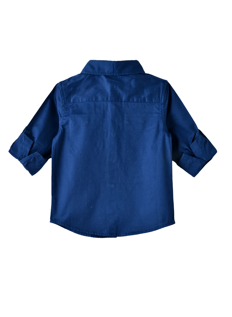 JAM Boys Blue Casual Shirt with Roll-Up Sleeves