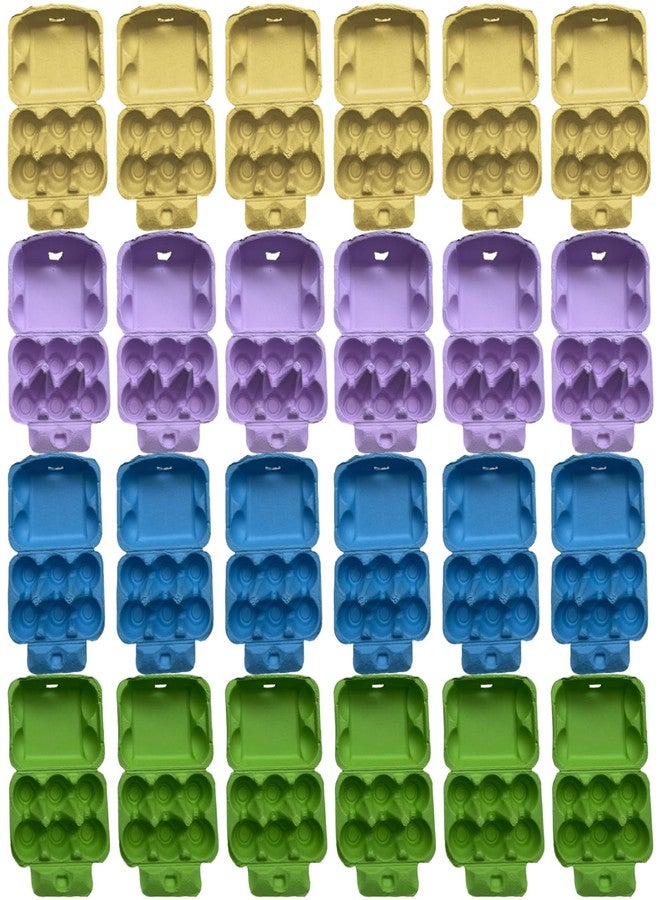 DORMIYA 24 Pcs Egg Cartons, Paper Poultry Containers - Secure Latch Design, Multicolor Bulk Storage for Farm-Fresh & Quail Eggs, Reusable Holder Set - Image 1