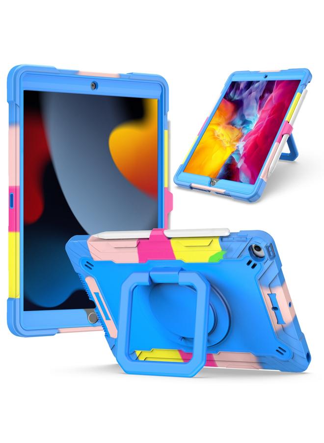 Zaboon Case For iPad 10.2 2021 / 2020 / 2019 Contrast Color Shockproof Robot Silicone + PC Case with Wristband Holder - Image 1
