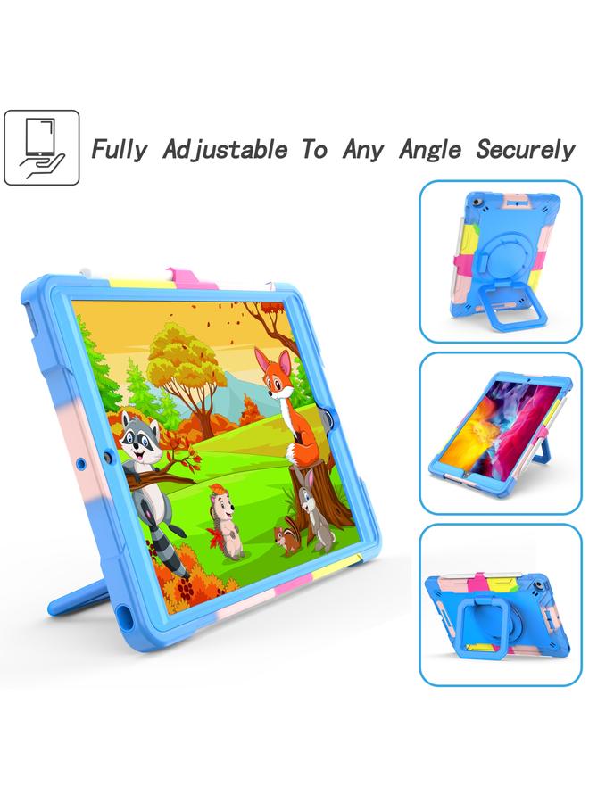 Zaboon Case For iPad 10.2 2021 / 2020 / 2019 Contrast Color Shockproof Robot Silicone + PC Case with Wristband Holder - Image 2