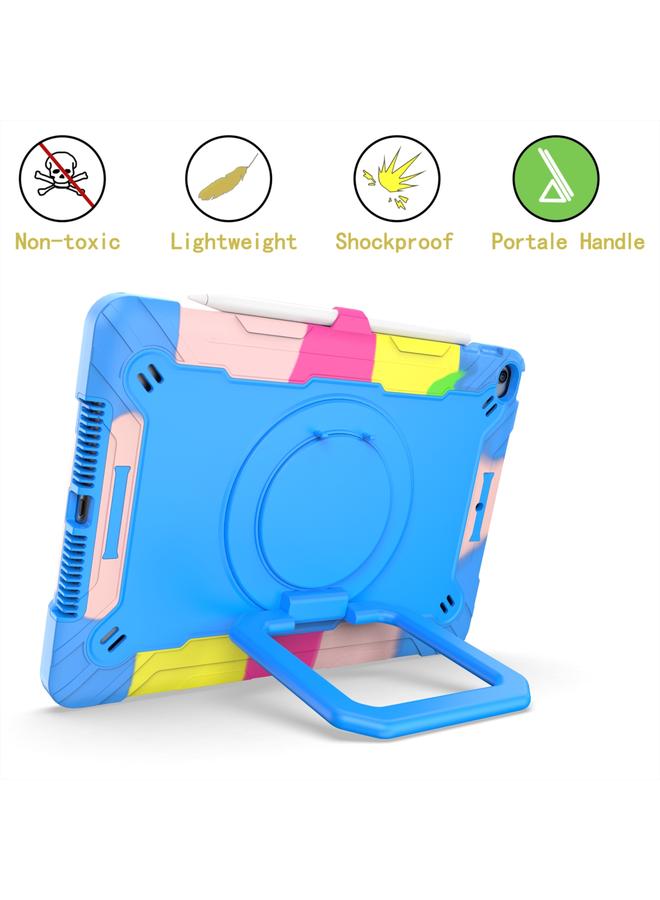 Zaboon Case For iPad 10.2 2021 / 2020 / 2019 Contrast Color Shockproof Robot Silicone + PC Case with Wristband Holder - Image 4