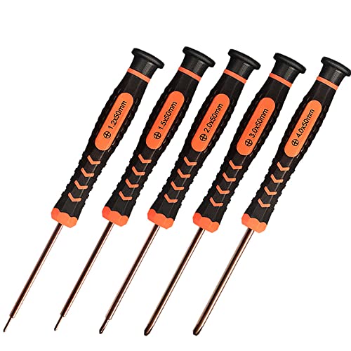 TECKMAN Small Phillips Screwdriver Set,TECKMAN 5 Piece Repair Tools Kit for Steam Deck with 1.2mm,1.5mm,2.0mm,3.0mm,4.0mm The Most Commonly Used Phillips Screwdrivers - Image 1