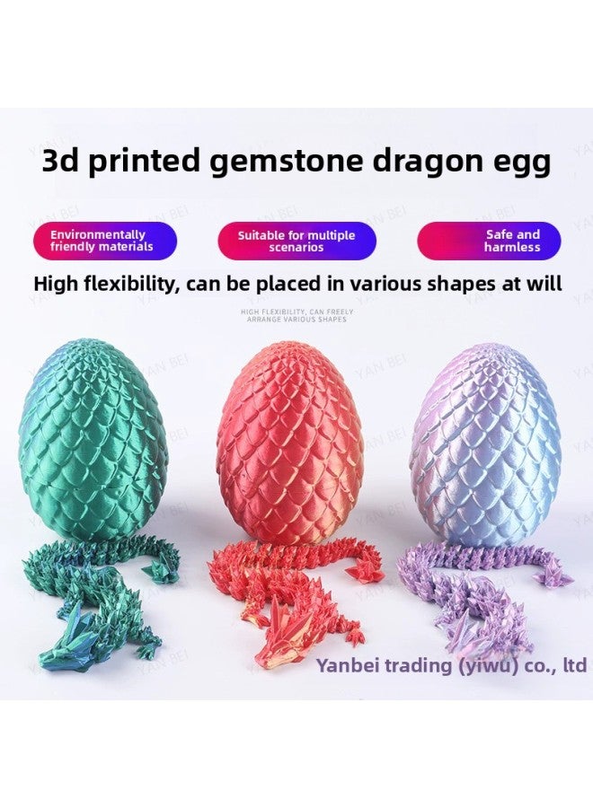 3D Printing Dragon Egg Activity Joint Gemstone Dragon Model Easter Egg Children's Toy Decorative Creative Ornaments-Color:[laser Purple] Gem Dragon-Size:【MINI】22CM - Image 2