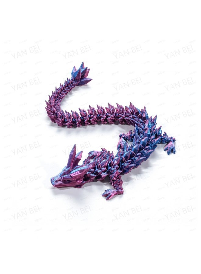 3D Printing Dragon Egg Activity Joint Gemstone Dragon Model Easter Egg Children's Toy Decorative Creative Ornaments-Color:[laser Purple] Gem Dragon-Size:【MINI】22CM - Image 1