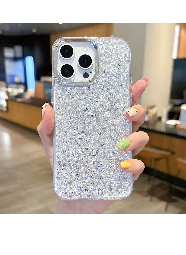 Glitter Resin Clear Case for iPhone 16 Pro – Shiny, Stylish, Shockproof, Transparent Design - Image 1