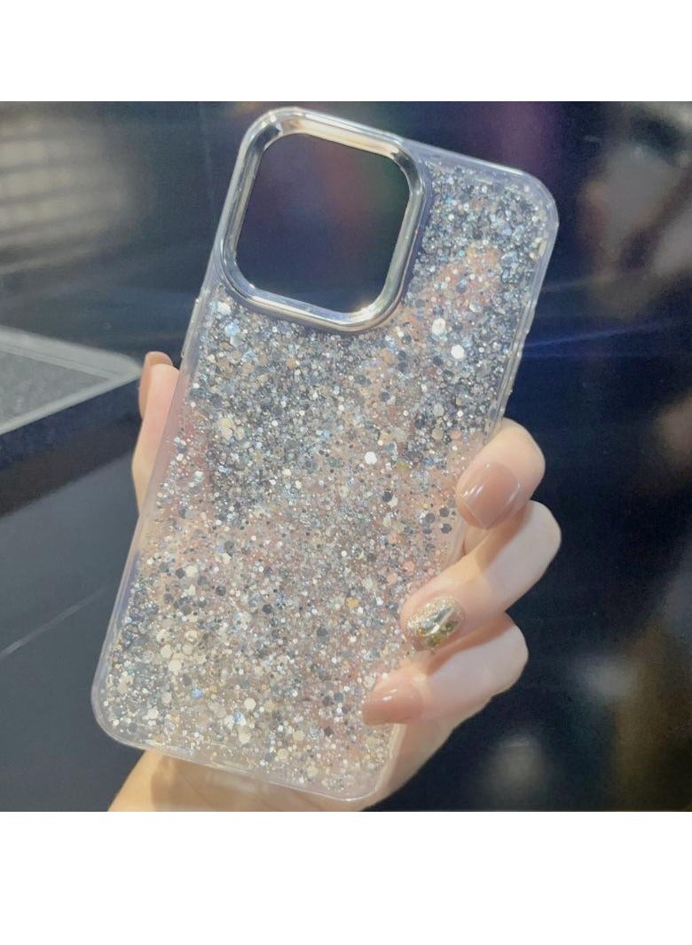 Glitter Resin Clear Case for iPhone 16 Pro – Shiny, Stylish, Shockproof, Transparent Design - Image 2