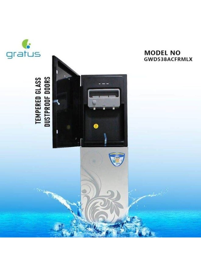 gratus 3‑Tap Floor‑Standing Water Dispenser with Fridge – Hot, Cold & Room‑Temp • Top-Load • 1 Year Full & 2 Year Compressor Warranty • Model GWD538ACFRMLX - Image 4