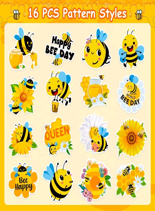 TORINALITAL 1200Pcs Bee Stickers for Kids, 1.5 inch Bee Theme Stickers, Cute Honey Sticks and Sunflower for Birthday, Baby Shower, Teacher Reward, Bicycles(16 Styles) - Image 5