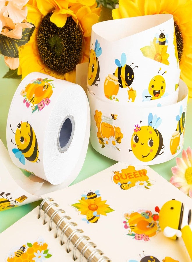 TORINALITAL 1200Pcs Bee Stickers for Kids, 1.5 inch Bee Theme Stickers, Cute Honey Sticks and Sunflower for Birthday, Baby Shower, Teacher Reward, Bicycles(16 Styles) - Image 4