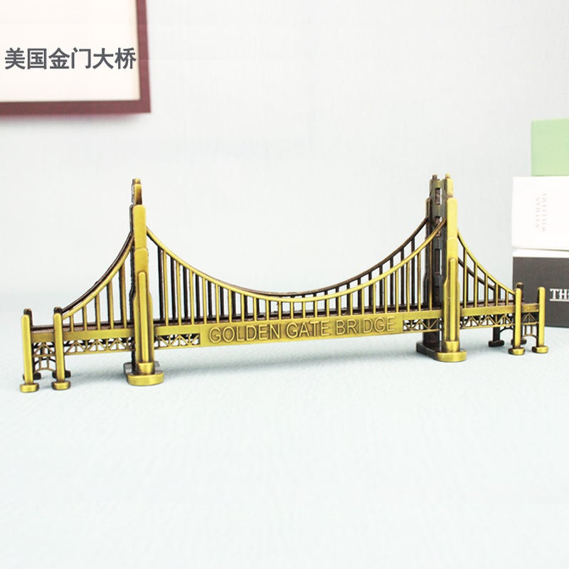 San Francisco Golden Gate Bridge Metal Model Souvenir BRONZE 