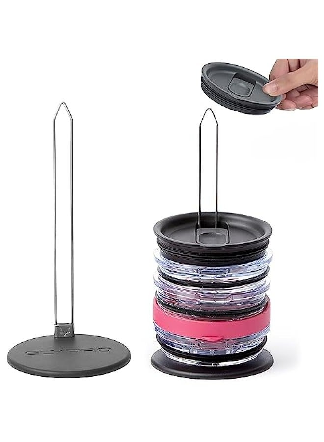 Revolutionary Lid Organizer for Stanley, Yeti Caps- Slim Storage Solution for 10 Lids, Declutter Kitchen Cabinets.  - Image 1