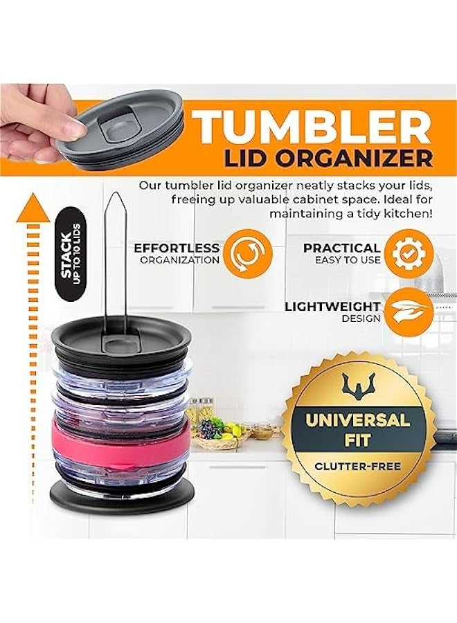 Revolutionary Lid Organizer for Stanley, Yeti Caps- Slim Storage Solution for 10 Lids, Declutter Kitchen Cabinets.  - Image 2