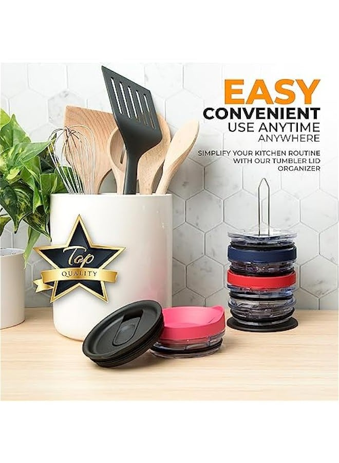 Revolutionary Lid Organizer for Stanley, Yeti Caps- Slim Storage Solution for 10 Lids, Declutter Kitchen Cabinets.  - Image 5