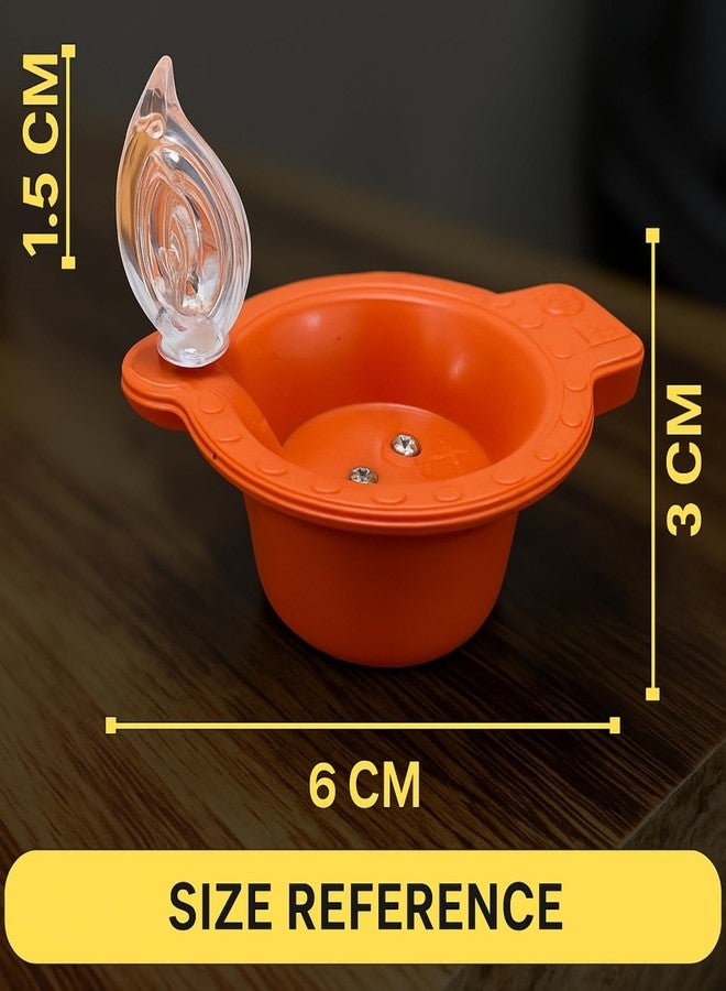 One94Store Water Sensor LED Diyas - Flameless & Smokeless Warm White Ambient Tea Light Candles for Diwali, New Year, Home, Mandir & Festival Decoration (Pack of 6) - Image 2