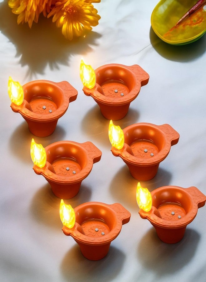 One94Store Water Sensor LED Diyas - Flameless & Smokeless Warm White Ambient Tea Light Candles for Diwali, New Year, Home, Mandir & Festival Decoration (Pack of 6) - Image 1