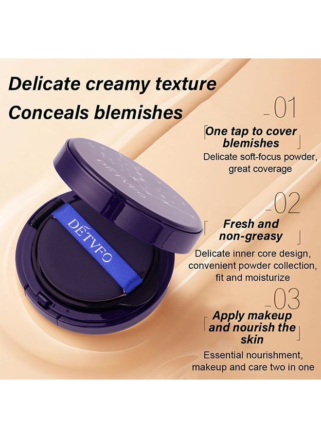 DETVFO Evanesce Soft Matte Cream Concealer, Waterproof Foundation, Full Coverage, Hydrating Long-Lasting Concealer, Moisturizing Contour And Brighten (02# Ivory) - Image 3